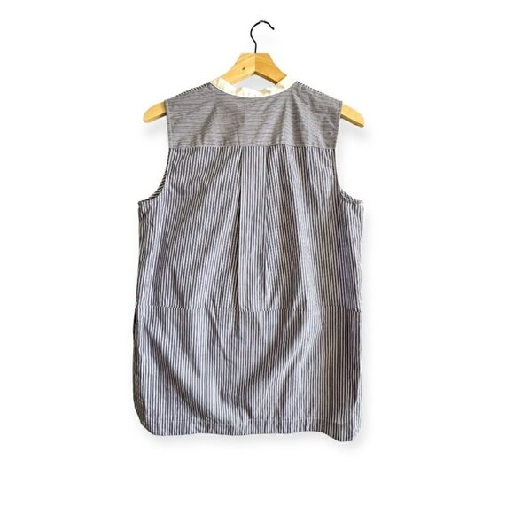 Vince Sleeveless Stripe Poplin Top, Size 6, Blue/white stripes, New with Tag - Picture 2 of 14